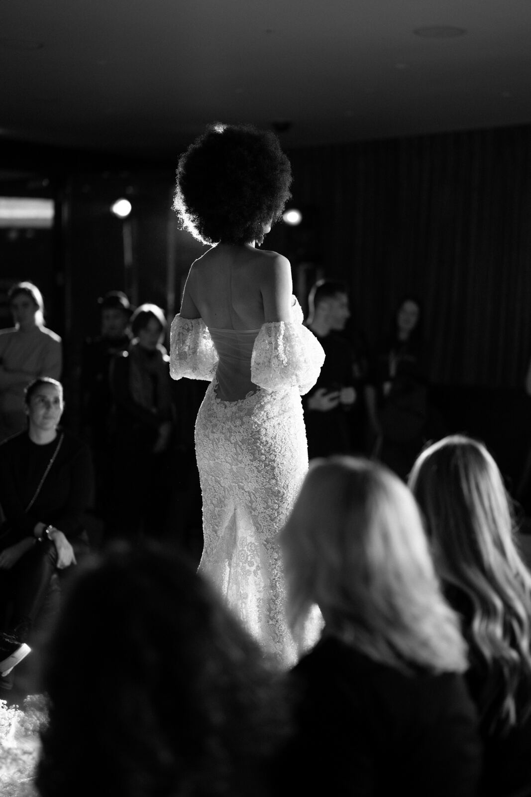 Back view of London runway bridal hairstyle