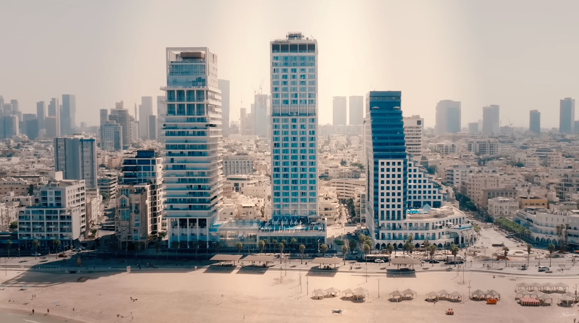David Kempinski tower above the Tel Aviv shoreline